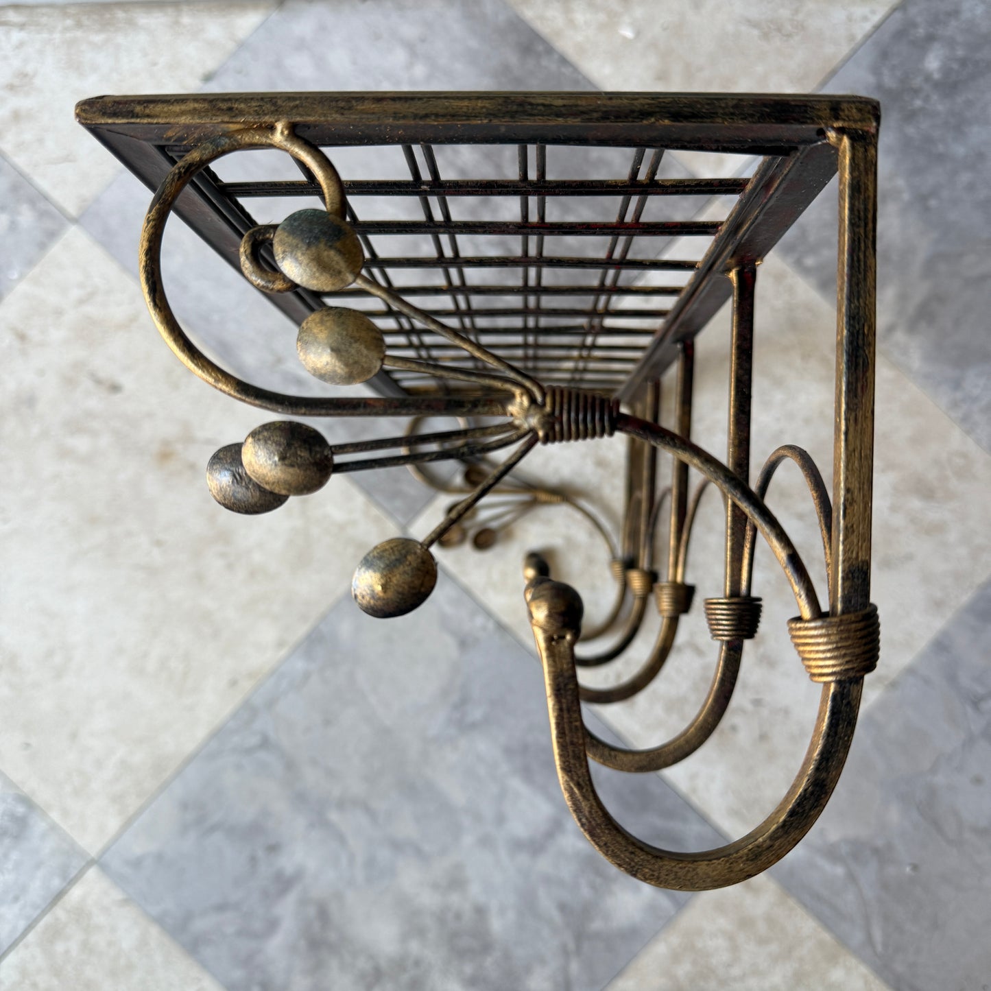 Brass Shelf with Hooks