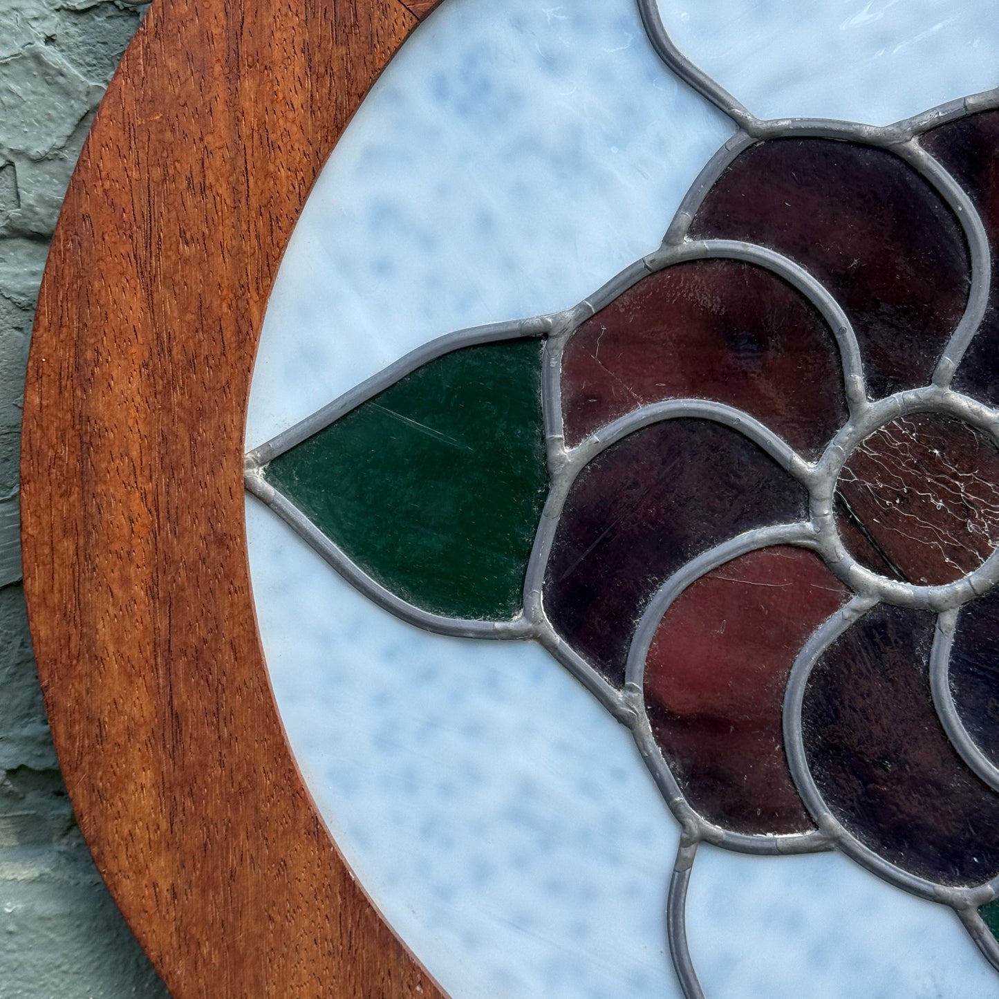 Vintage Stained Glass Hanging Panel