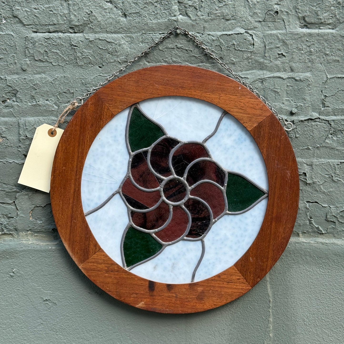 Vintage Stained Glass Hanging Panel