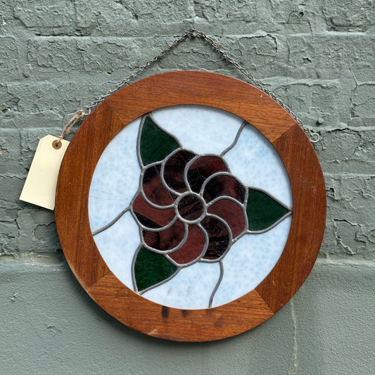 Vintage Stained Glass Hanging Panel