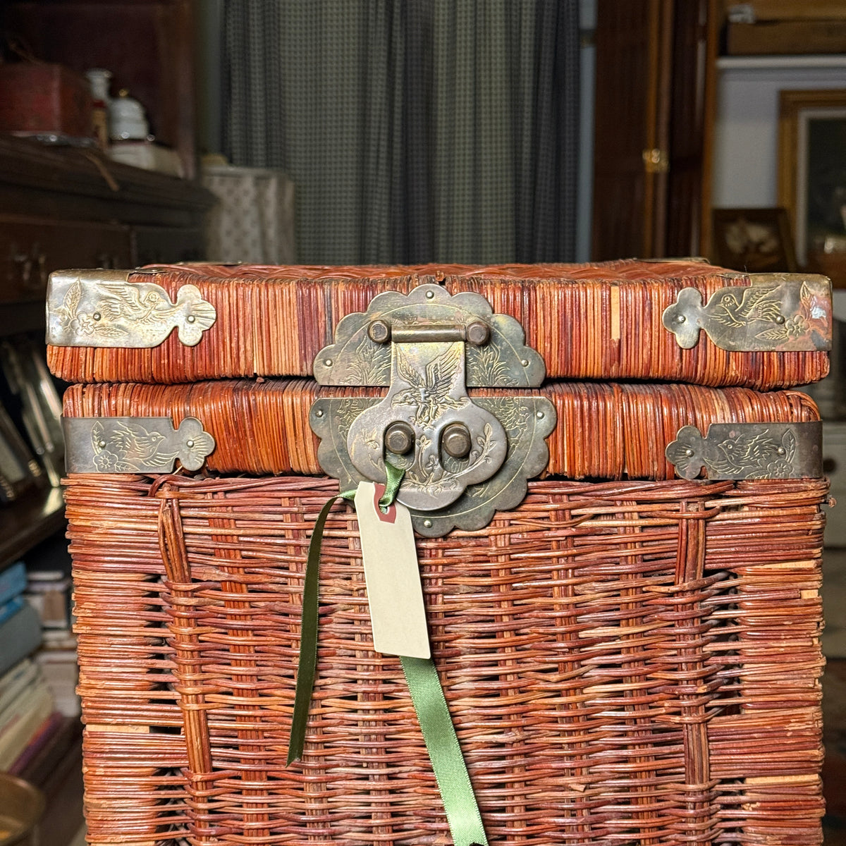 Wicker Brass Trunk or Hamper