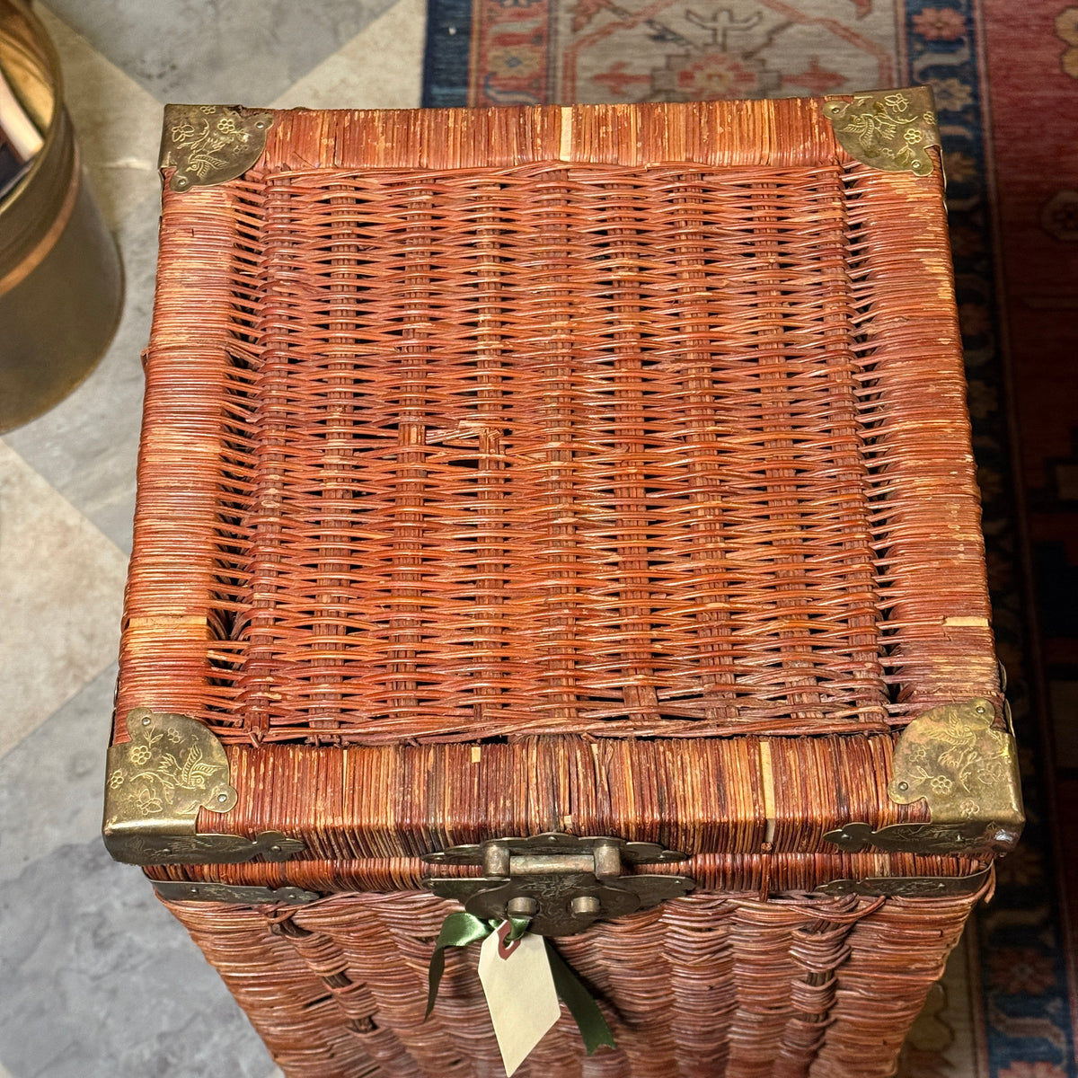Wicker Brass Trunk or Hamper