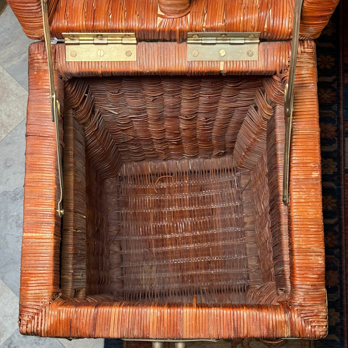 Wicker Brass Trunk or Hamper