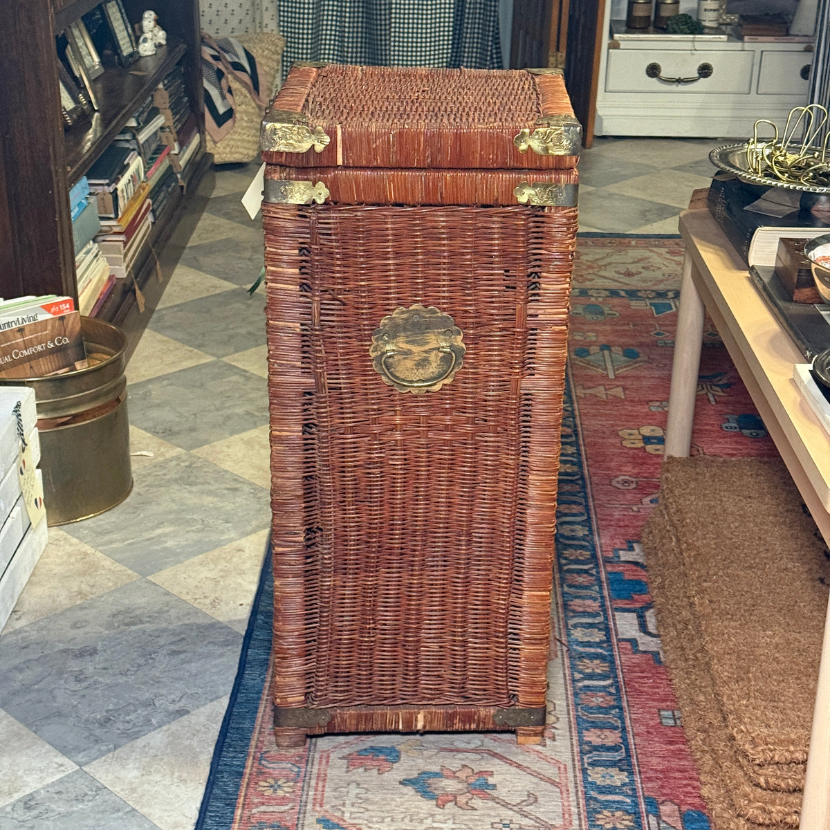 Wicker Brass Trunk or Hamper