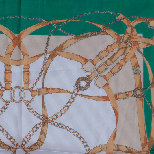 Green Equine Hardware French Scarf