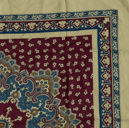 Blue & Burgundy French Scarf
