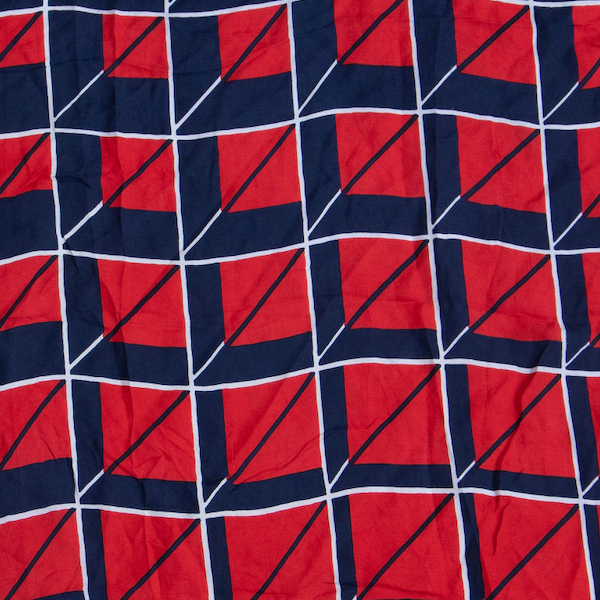 Red & Blue Geo French Scarf