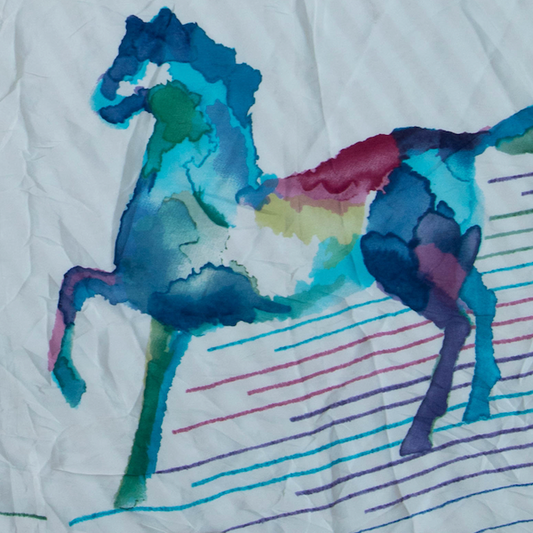 Watercolor Horses French Scarf