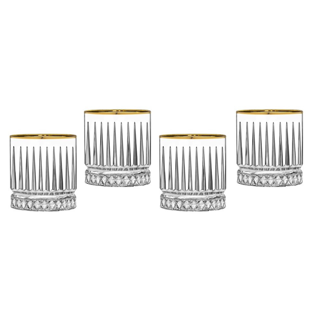 Gold Rim Avenue Double Old Fashioned Glasses