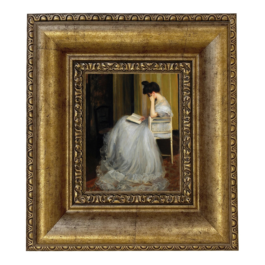 Woman Reading Framed Painting Print