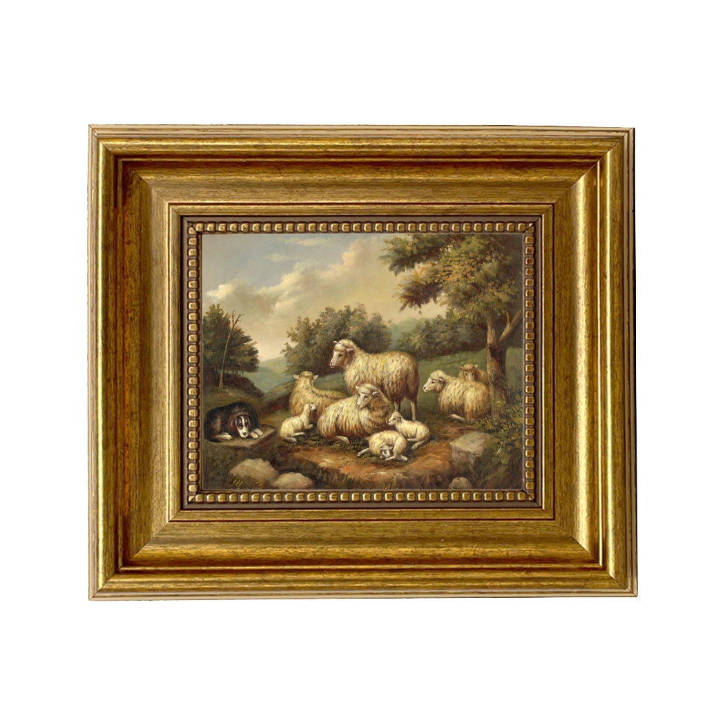 Sheep in Landscape Framed Painting Print