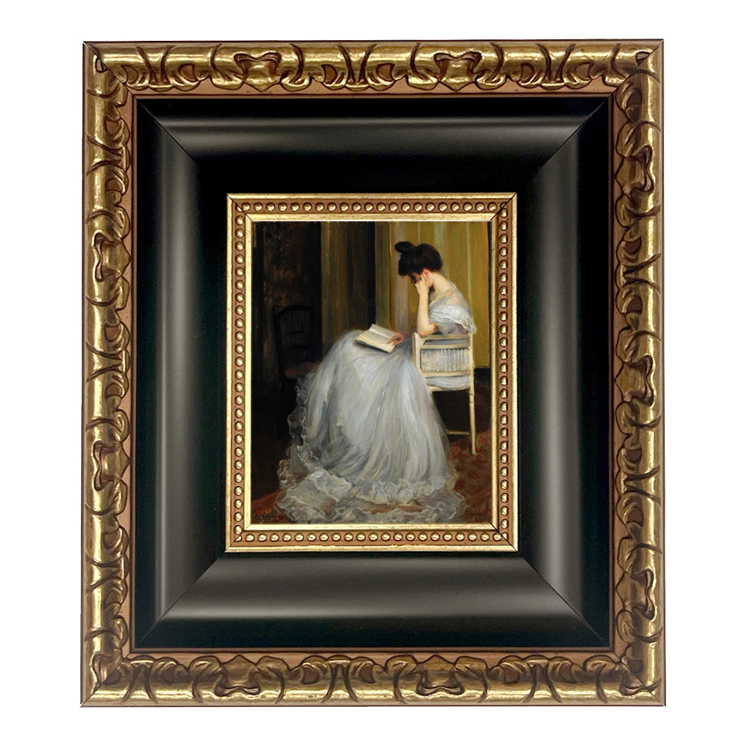 Woman Reading Framed Painting Print