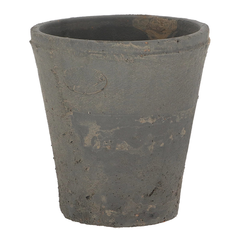 Aged Terracotta Charcoal Flower Pot