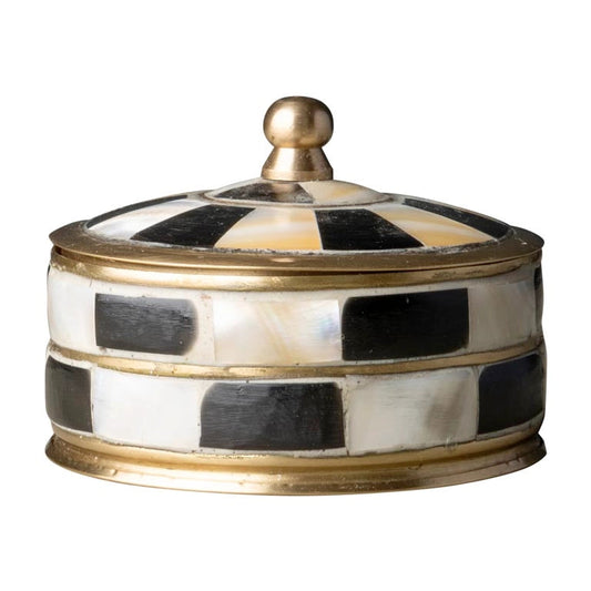 Small Black and White Brass Box