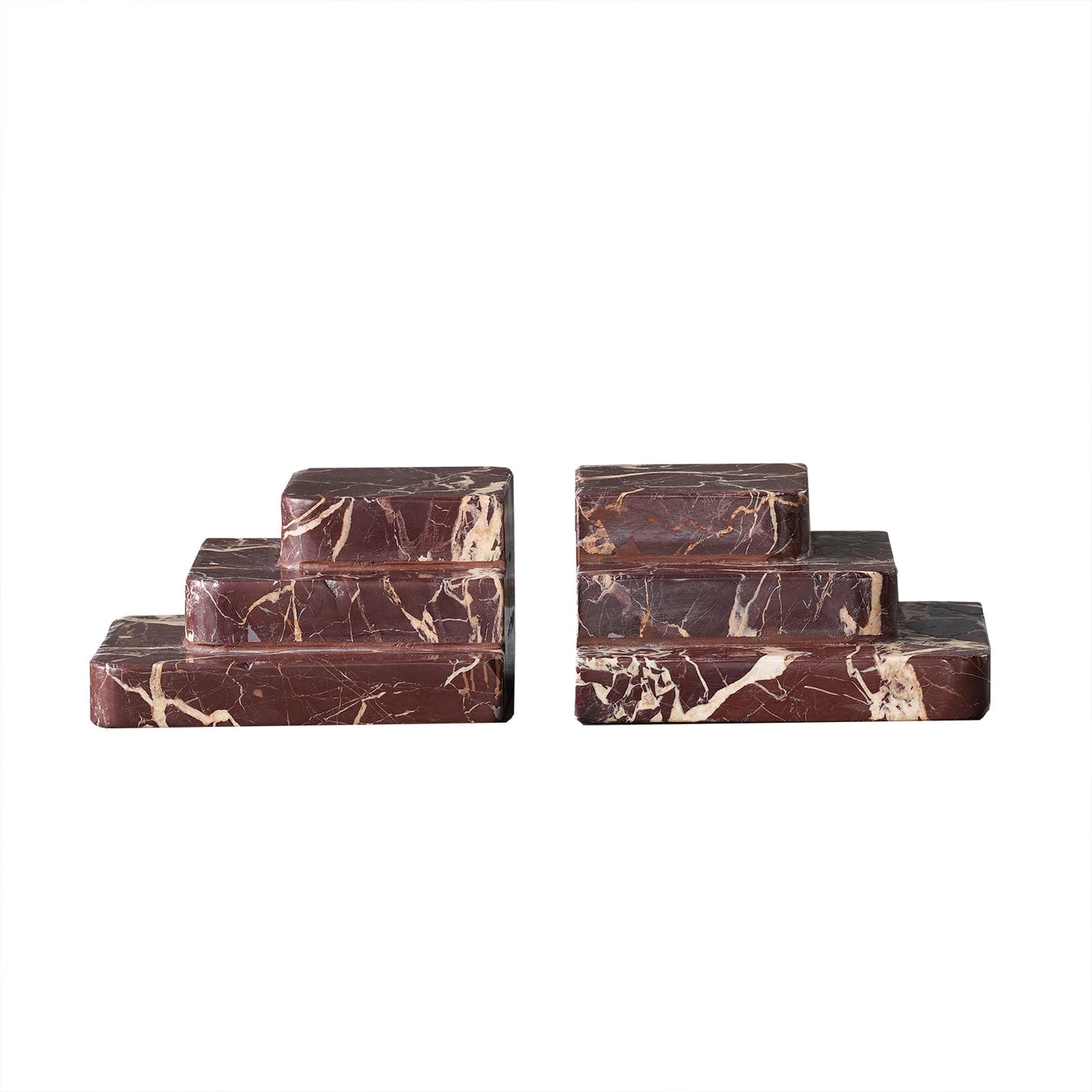 Red Marble Bookends