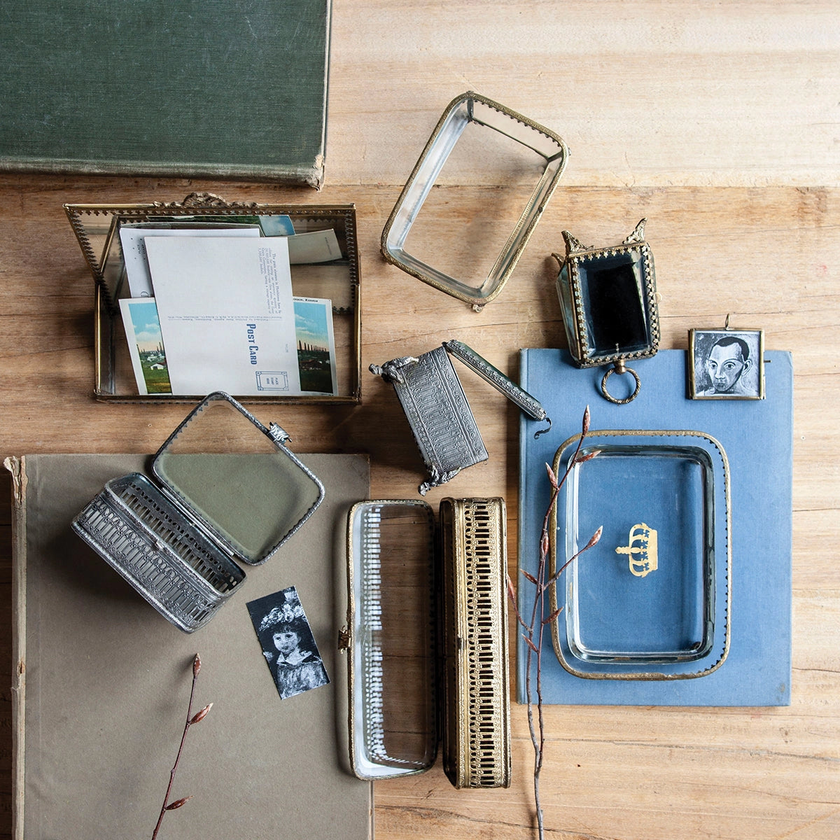 Gold Rectangle Brass Box