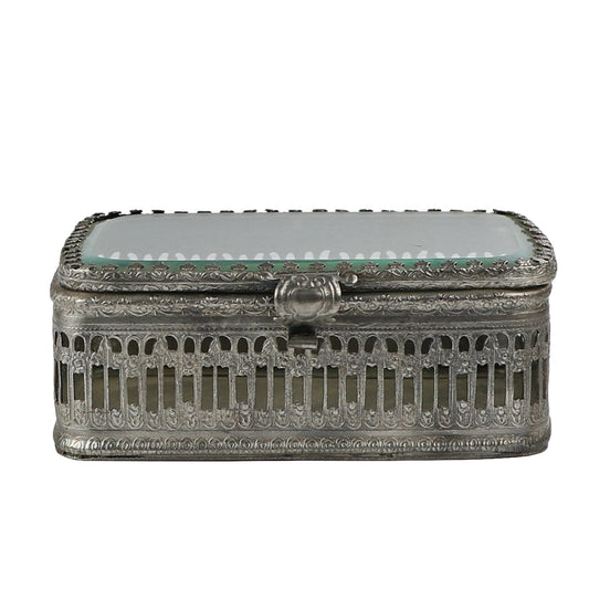 Silver Glass Top Box