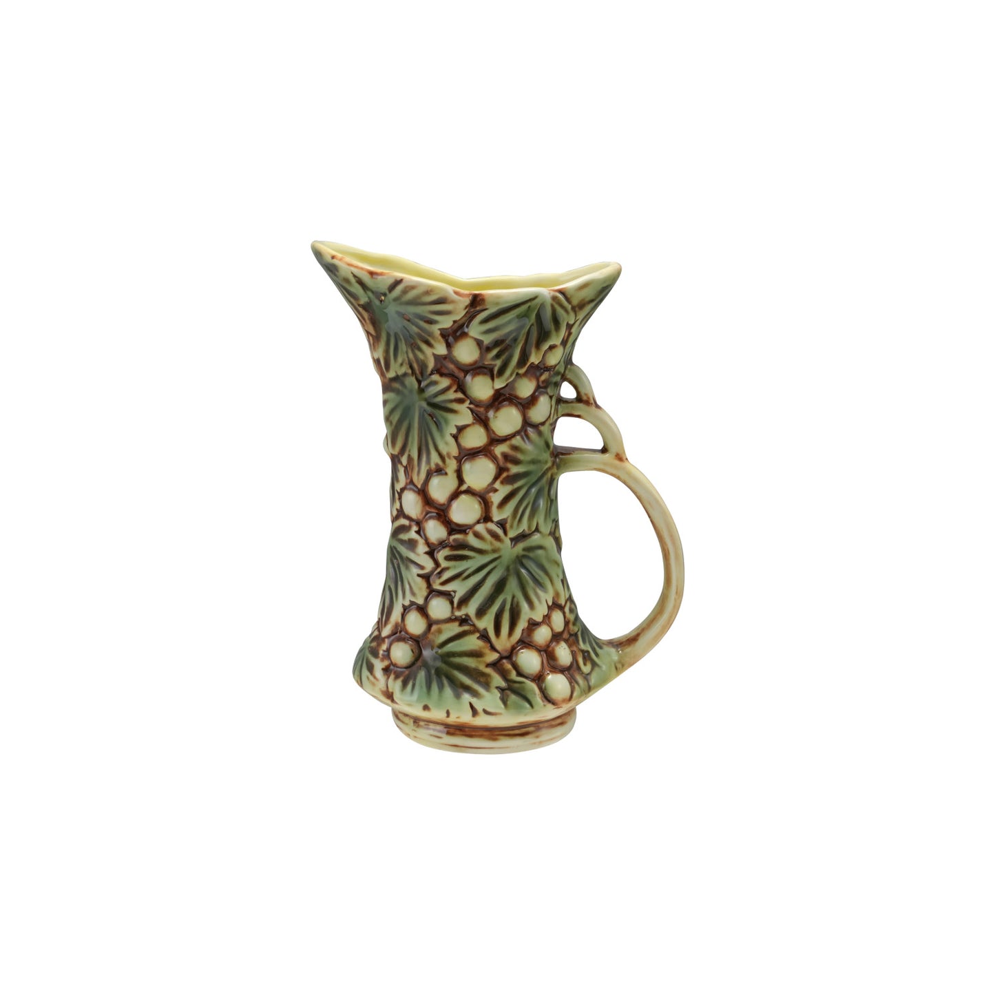 Stoneware Pitcher with Grapes