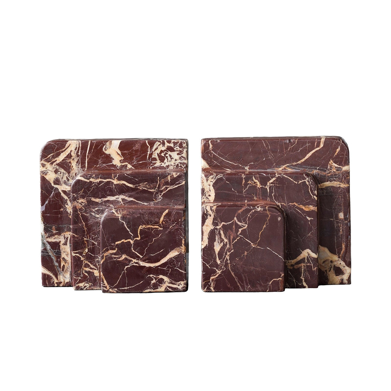 Red Marble Bookends