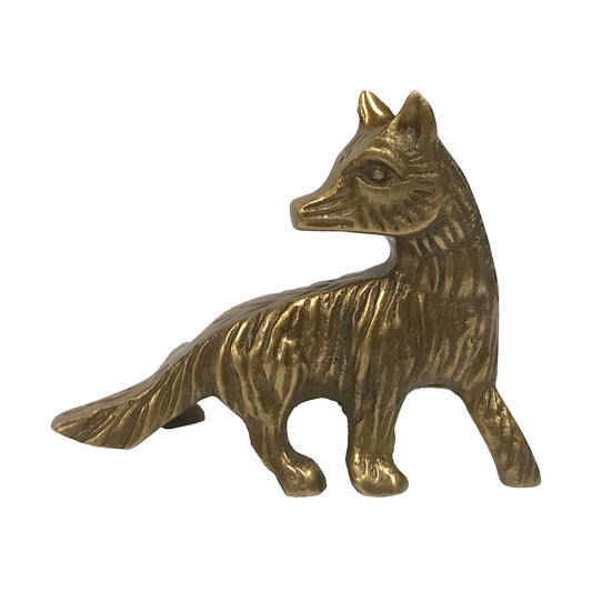 Brass Sly Fox Paperweight
