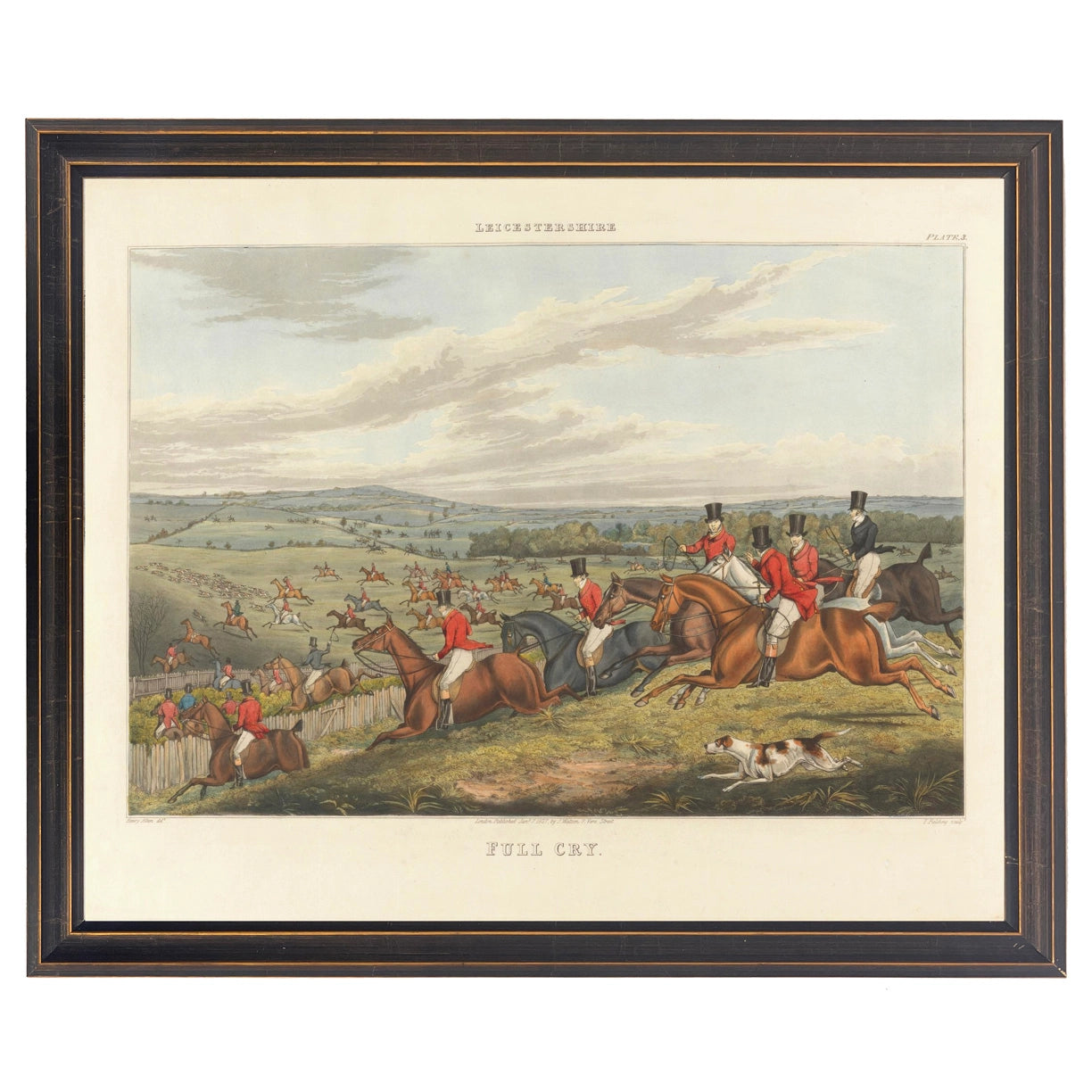 Vintage Hunting Scene Framed Print