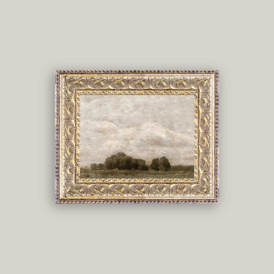 "Tree and Cloud Landscape" Painting Framed Reproduction