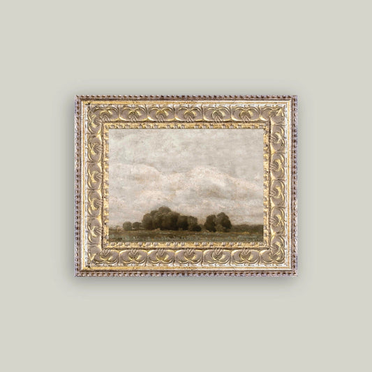 "Tree and Cloud Landscape" Painting Framed Reproduction