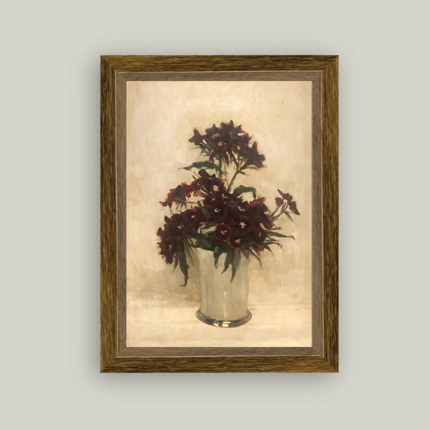 "Maroon Flowers" Framed Reproduction